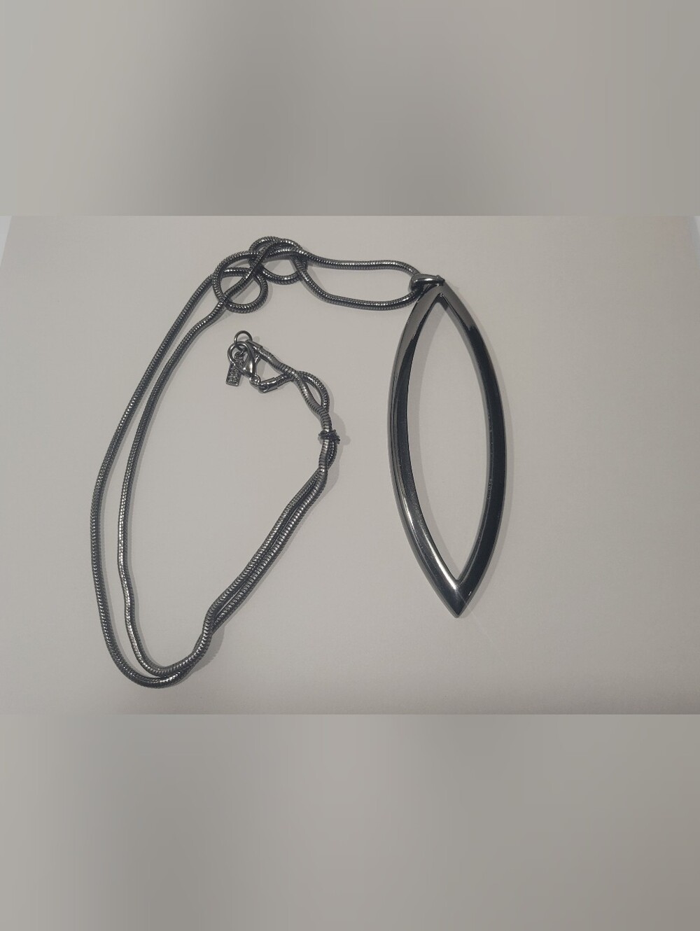 LOT of 2 Sarah Pacini Modernist Statement Necklaces – Gunmetal / Silver